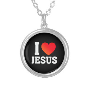 I Love Jesus Silver Plated Necklace