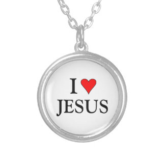 I love Jesus  Silver Plated Necklace