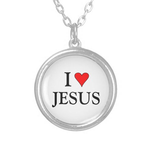 I love Jesus  Silver Plated Necklace