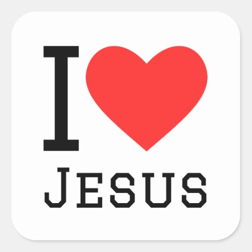 I love jesus square sticker