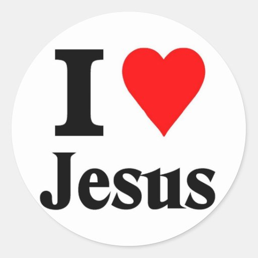 I love Jesus Classic Round Sticker | Zazzle