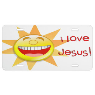 I Love Jesus (sun) License Plate