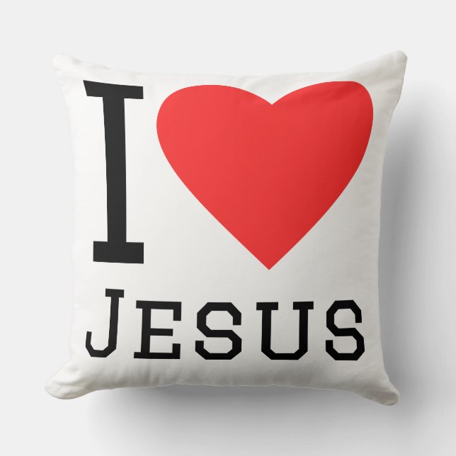I love jesus throw pillow (Front)