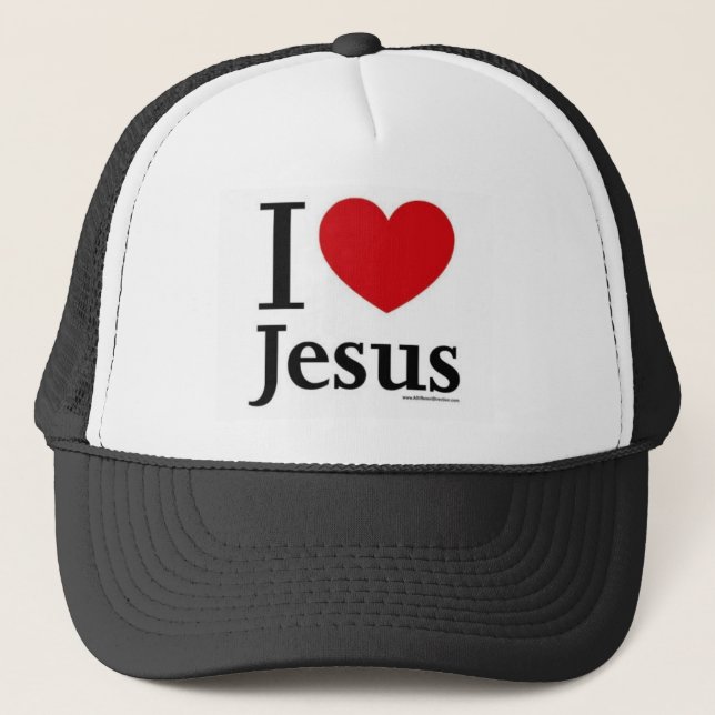 I love jesus trucker hat (Front)