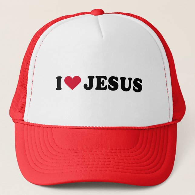 I LOVE JESUS TRUCKER HAT (Front)