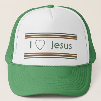 I Love Jesus Trucker Hat by DonnaGrayson at Zazzle