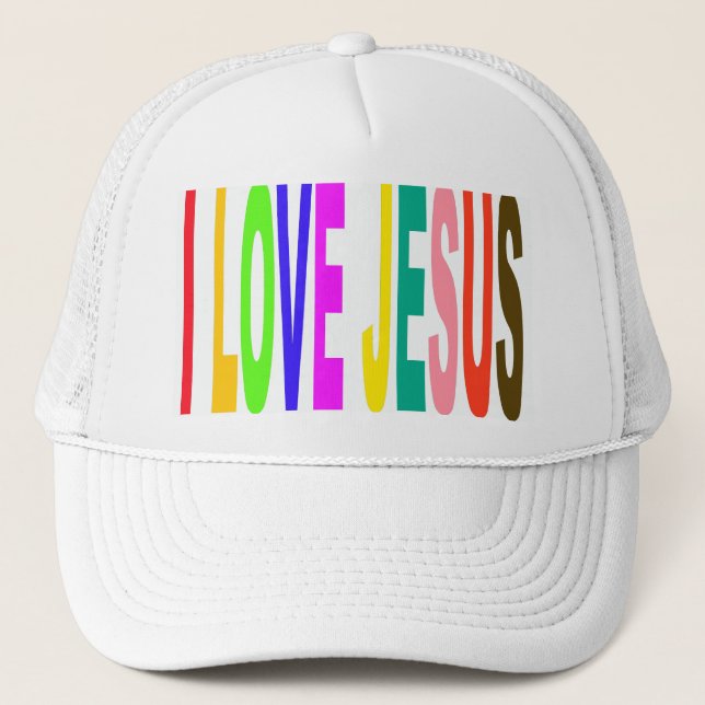 I LOVE JESUS TRUCKER HAT (Front)