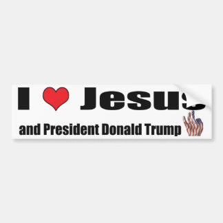 I Love Jesus & Trump Bumper Sticker