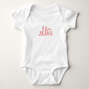 I Love Jesus Turquoise Heart Baby Bodysuit
