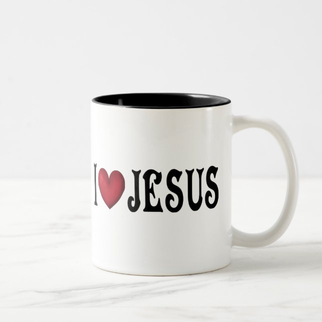 I Love Jesus Two-Tone Coffee Mug (Right)