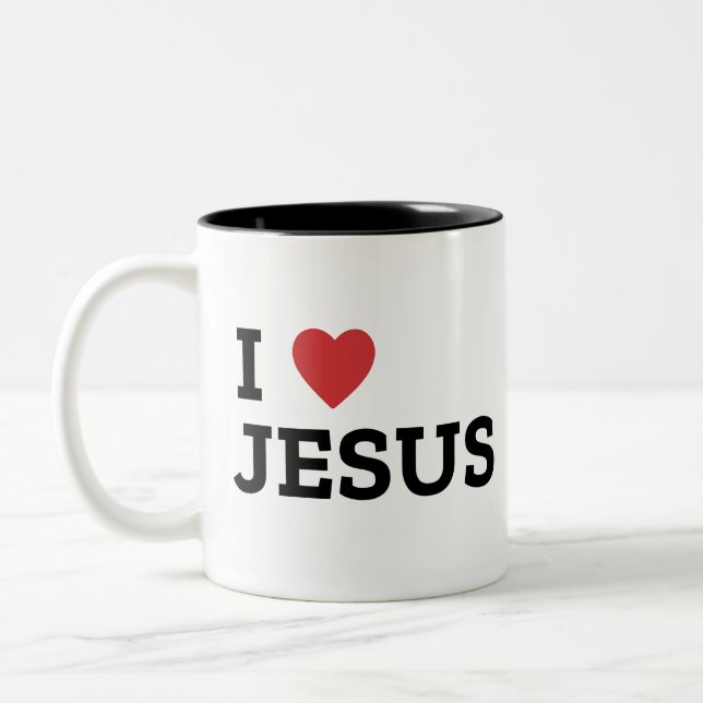 I love Jesus Two-Tone Mug, 444 ml Coffee Mug (Left)
