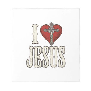 I Love Jesus Vintage Engraving Faith Shirt Design_ Notepad