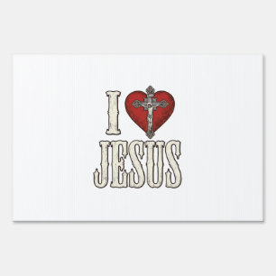 I Love Jesus Vintage Engraving Faith Shirt Design_ Sign