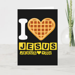 I Love Jesus Waffle Heart Card
