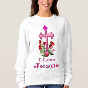 I love Jesus Womans Christian clothing Sweatshirt