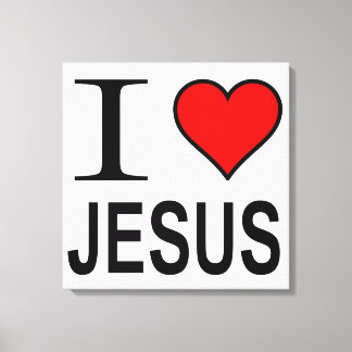 I Love Jesus wrapped Canvas Print