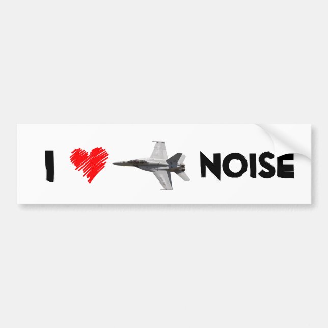 I Love Jet Noise Bumper Sticker (Front)