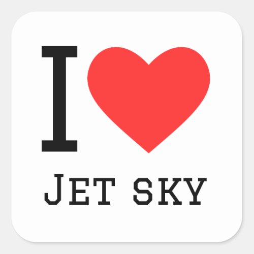 I love jet sky square sticker