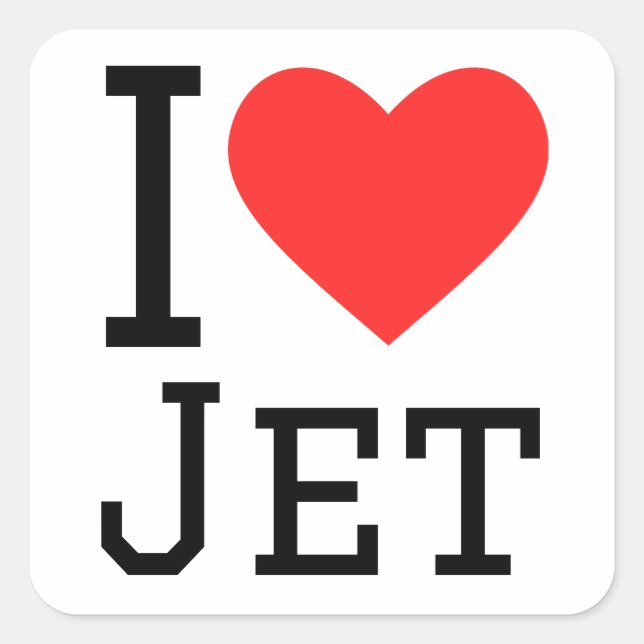 I love jet square sticker (Front)