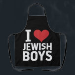 I Love Jewish Boys I Heart Jewish Boys Hanukkah Apron<br><div class="desc">I Love Jewish Boys I Heart Jewish Boys Hanukkah</div>