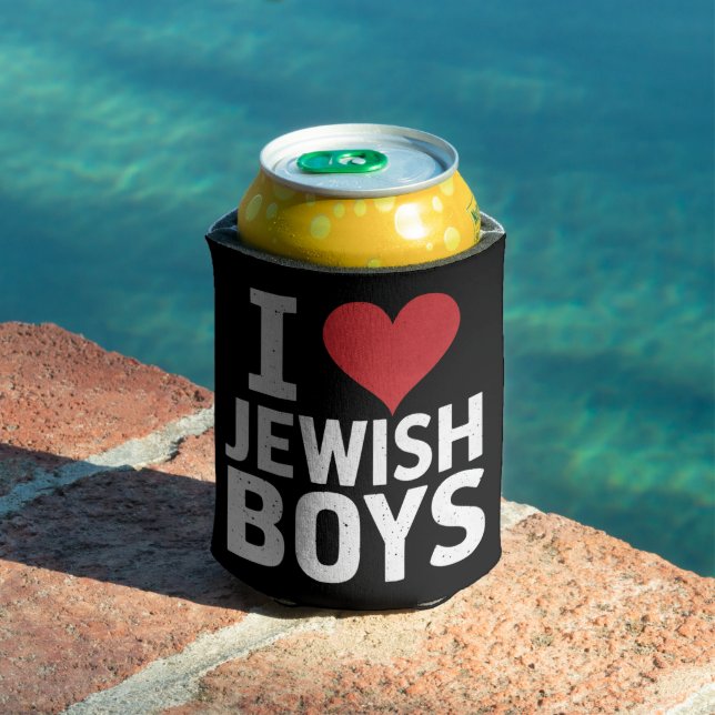 I Love Jewish Boys I Heart Jewish Boys Hanukkah Can Cooler (In Situ Pool)