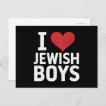 I Love Jewish Boys I Heart Jewish Boys Hanukkah Postcard<br><div class="desc">I Love Jewish Boys I Heart Jewish Boys Hanukkah</div>