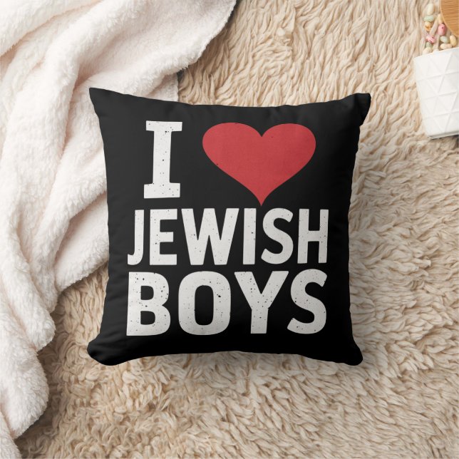 I Love Jewish Boys I Heart Jewish Boys Hanukkah Throw Pillow (Blanket)