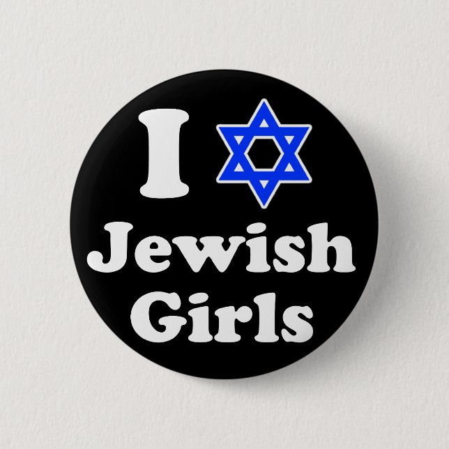 I Love Jewish Girls Pinback Button (Front)