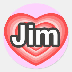 I love Jim. I love you Jim. Heart Classic Round Sticker