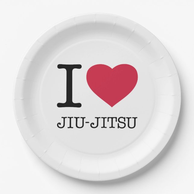 I LOVE JIU JITSU PAPER PLATES (Front)