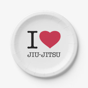 I LOVE JIU JITSU PAPER PLATES