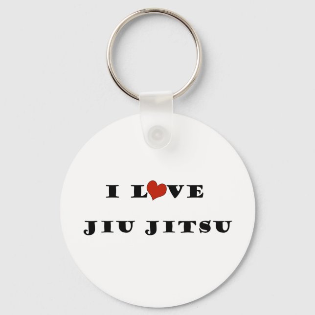 I Love Jiu Jitsu.png Keychain (Front)