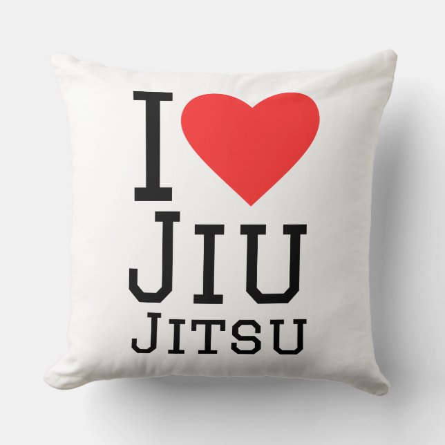 I love Jiu jitsu Throw Pillow (Front)