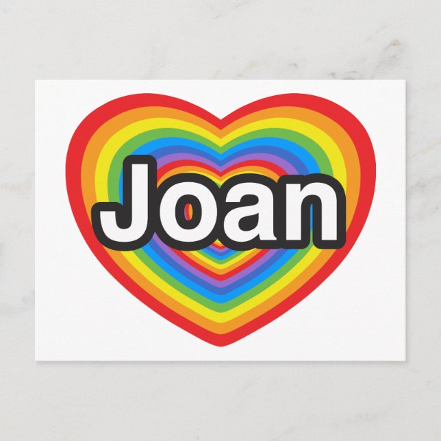 I love Joan. I love you Joan. Heart Postcard (Front)