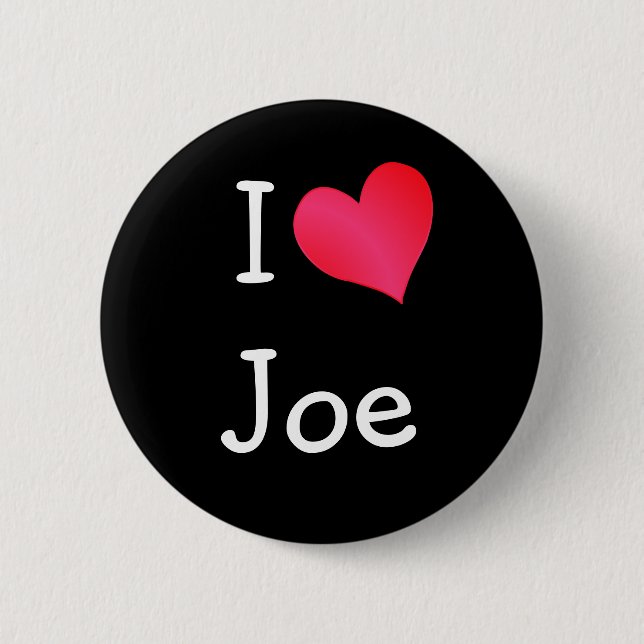 I Love Joe Pinback Button (Front)