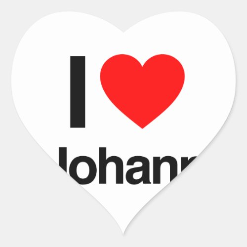 i love johann heart sticker