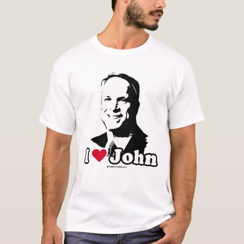I Love John McCain T_shirt  I Heart John McCain T