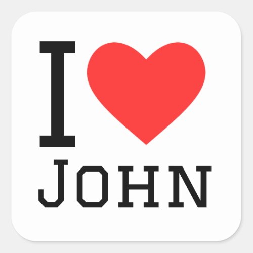I love john square sticker