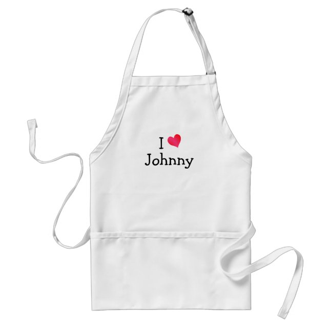 I Love Johnny Adult Apron (Front)