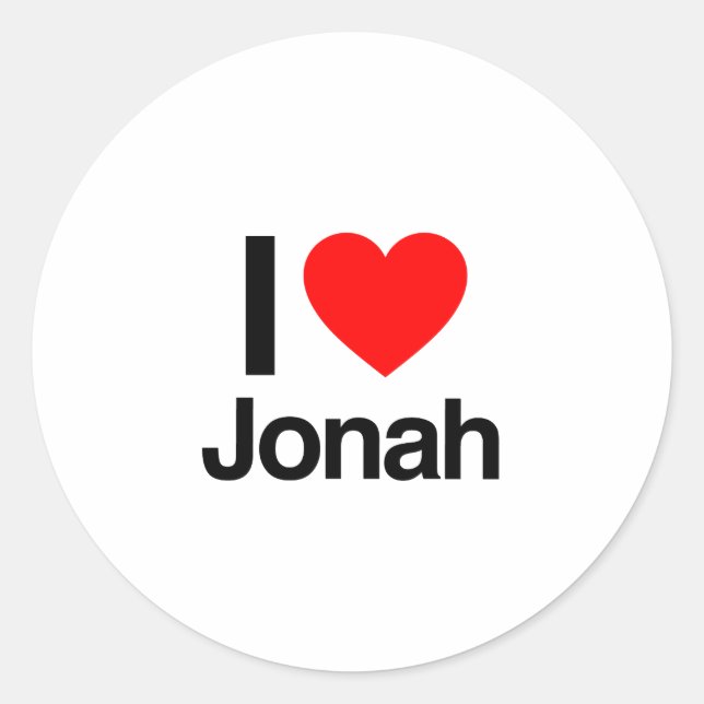 i love jonah classic round sticker (Front)