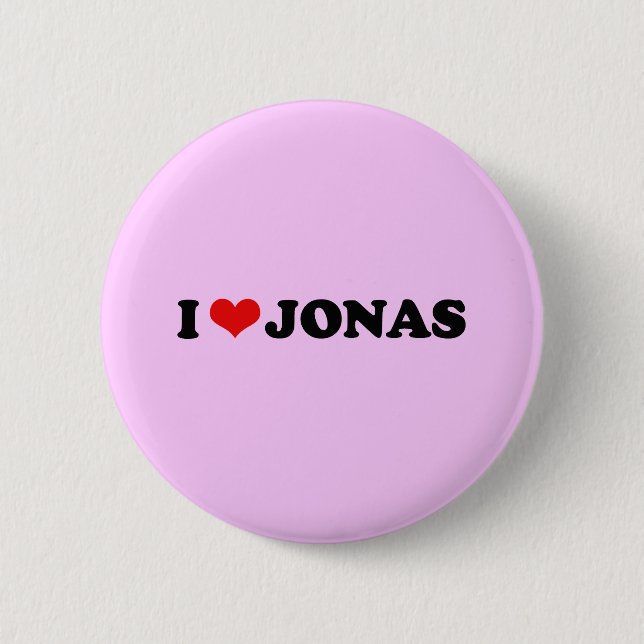 I LOVE JONAS PINBACK BUTTON (Front)