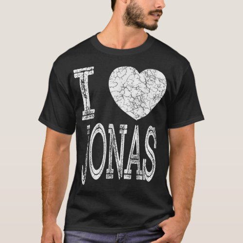 I Love Jonas Valentine Boyfriend Son Boy Heart Hus T_Shirt