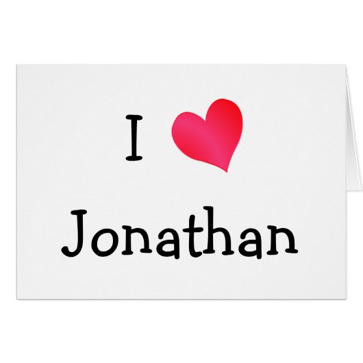 I Love Jonathan Cards (Front Horizontal)
