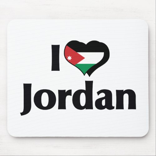 I Love Jordan Flag Mouse Pad