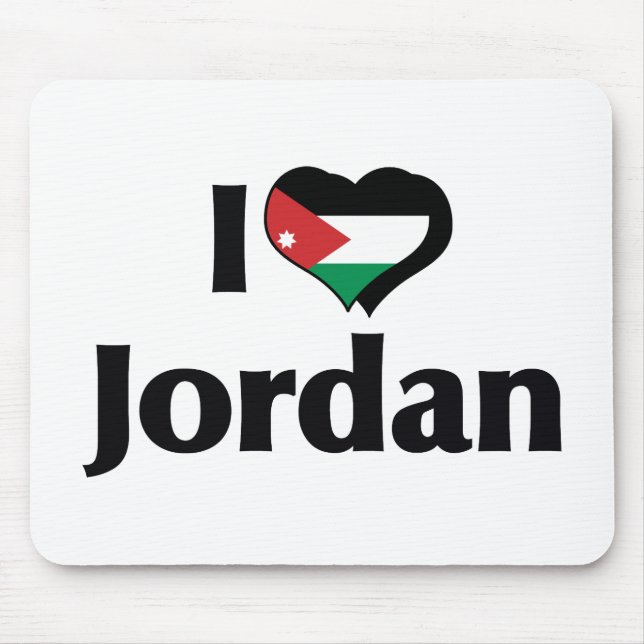I Love Jordan Flag Mouse Pad (Front)