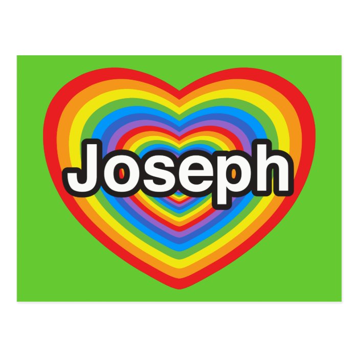I love Joseph. I love you Joseph. Heart Postcard