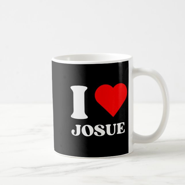 I Love Josue I Heart Josue Name Y2k Valentines Day Coffee Mug (Right)