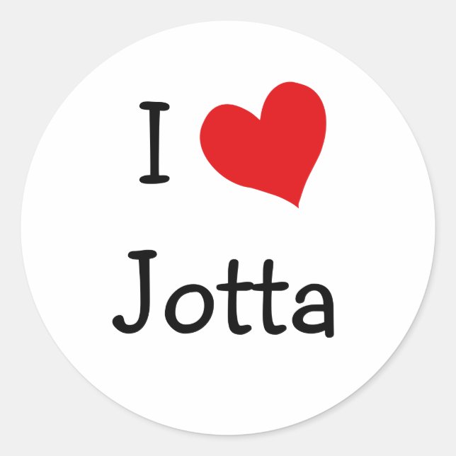 I Love Jotta Classic Round Sticker (Front)
