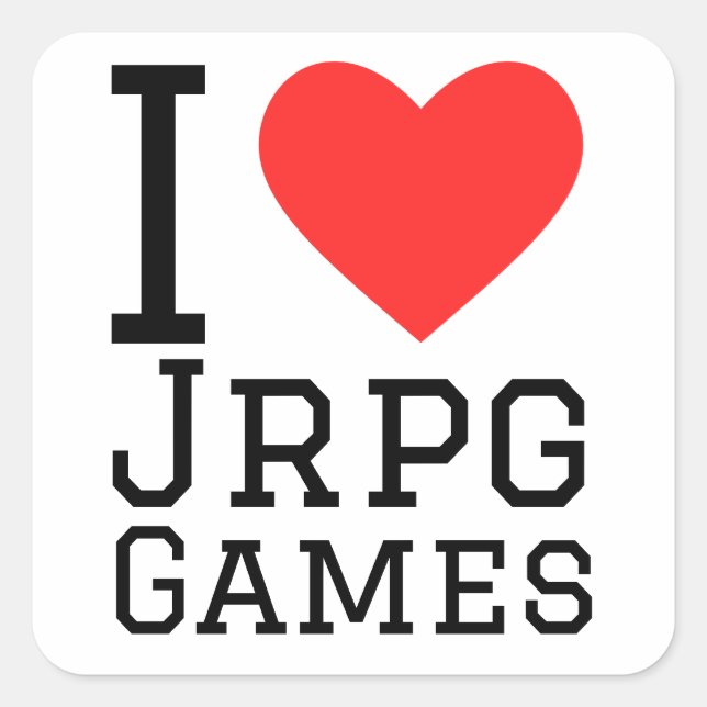 I love jrpg games  square sticker (Front)