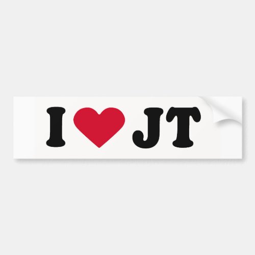 I LOVE JT BUMPER STICKER